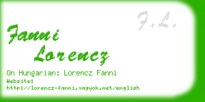 fanni lorencz business card